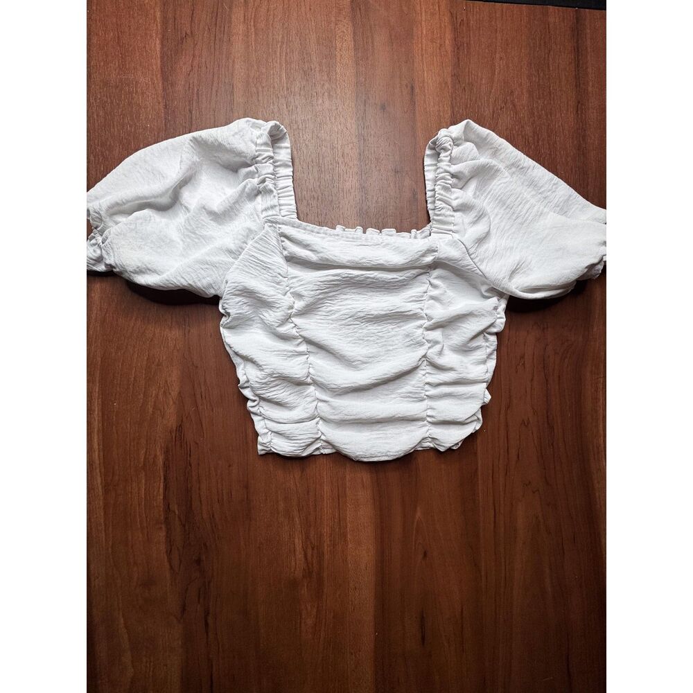 Altard  White Smocked Crop Top - XS